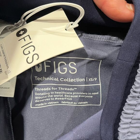 NWT Figs Mari Skinny Jogger Scrub Pants Drawstring Elastic Waistband Blue XS - Picture 9 of 11
